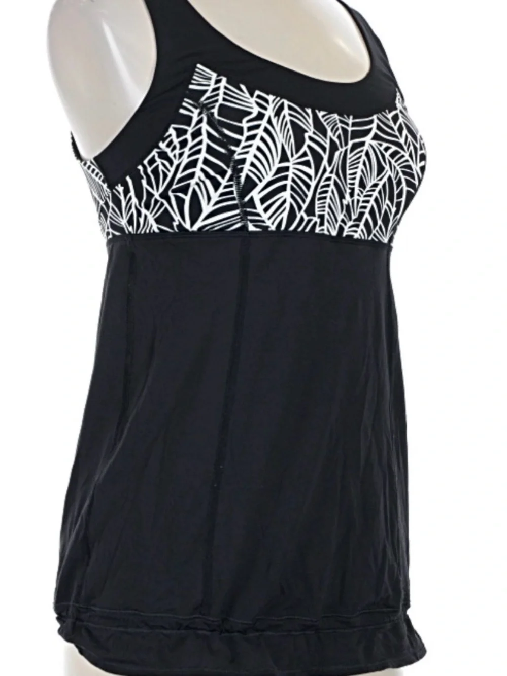 lululemon athletica Black Tankini Top with White Leaf Print - Picture 3 of 6